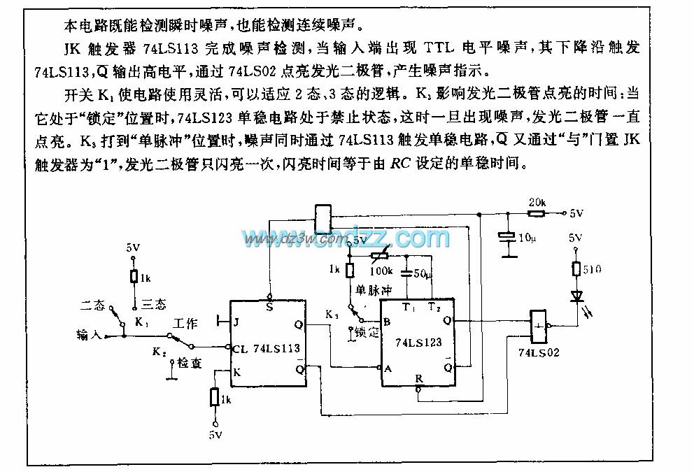 低速率的TTL电平噪声栓测电路图