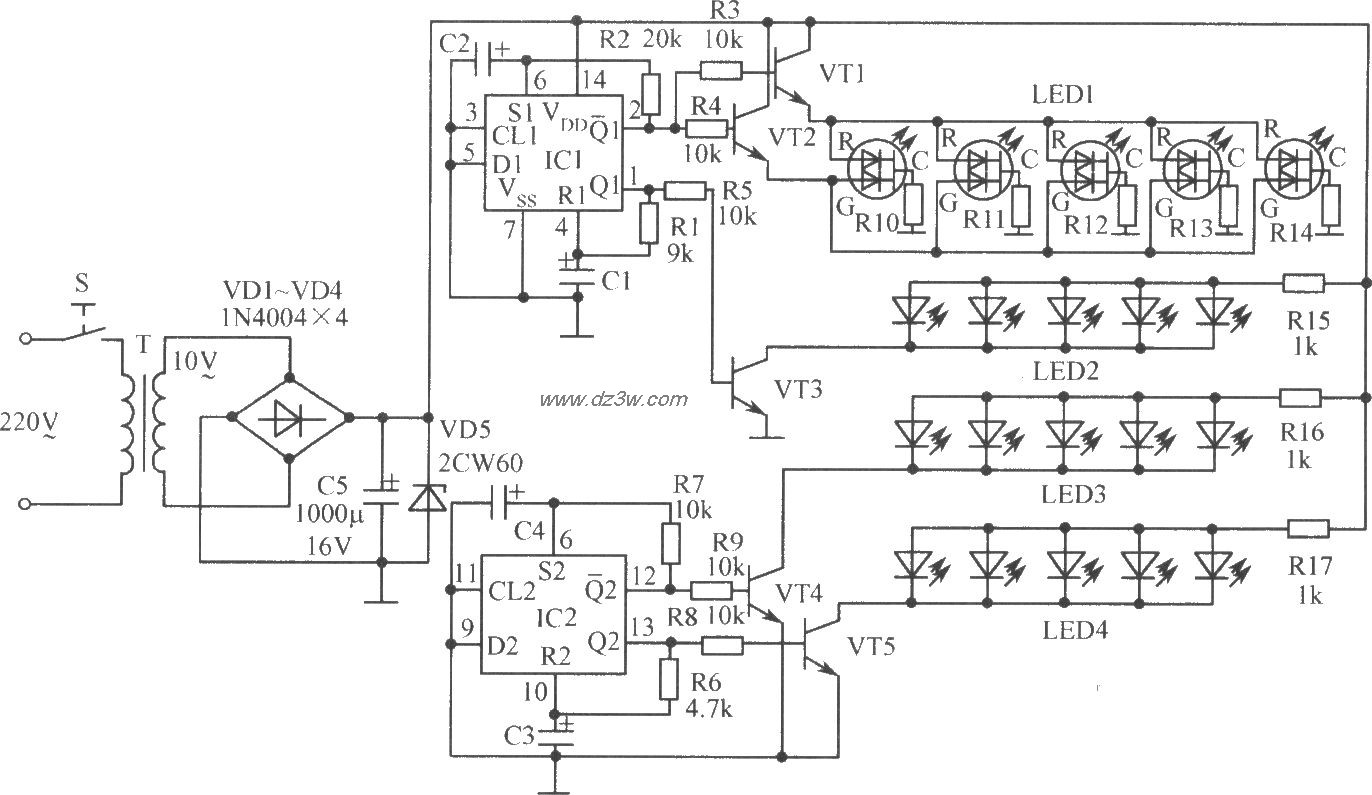 电子盆景电路电路图