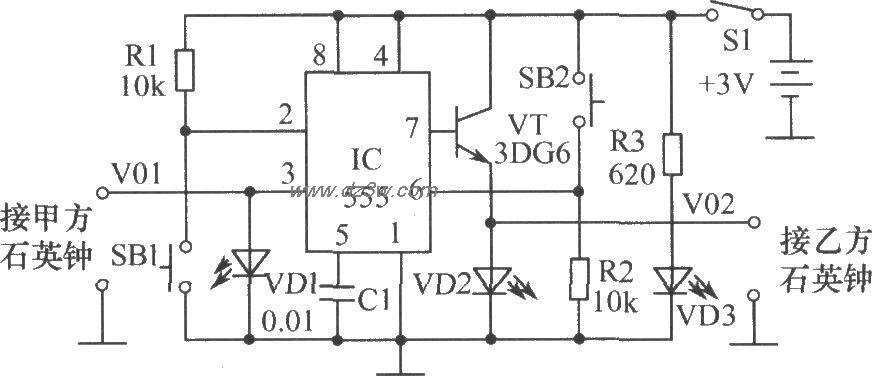 竞赛用的计时钟电路电路图