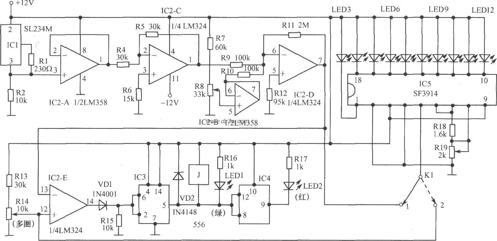 模拟温度控制器电路电路图