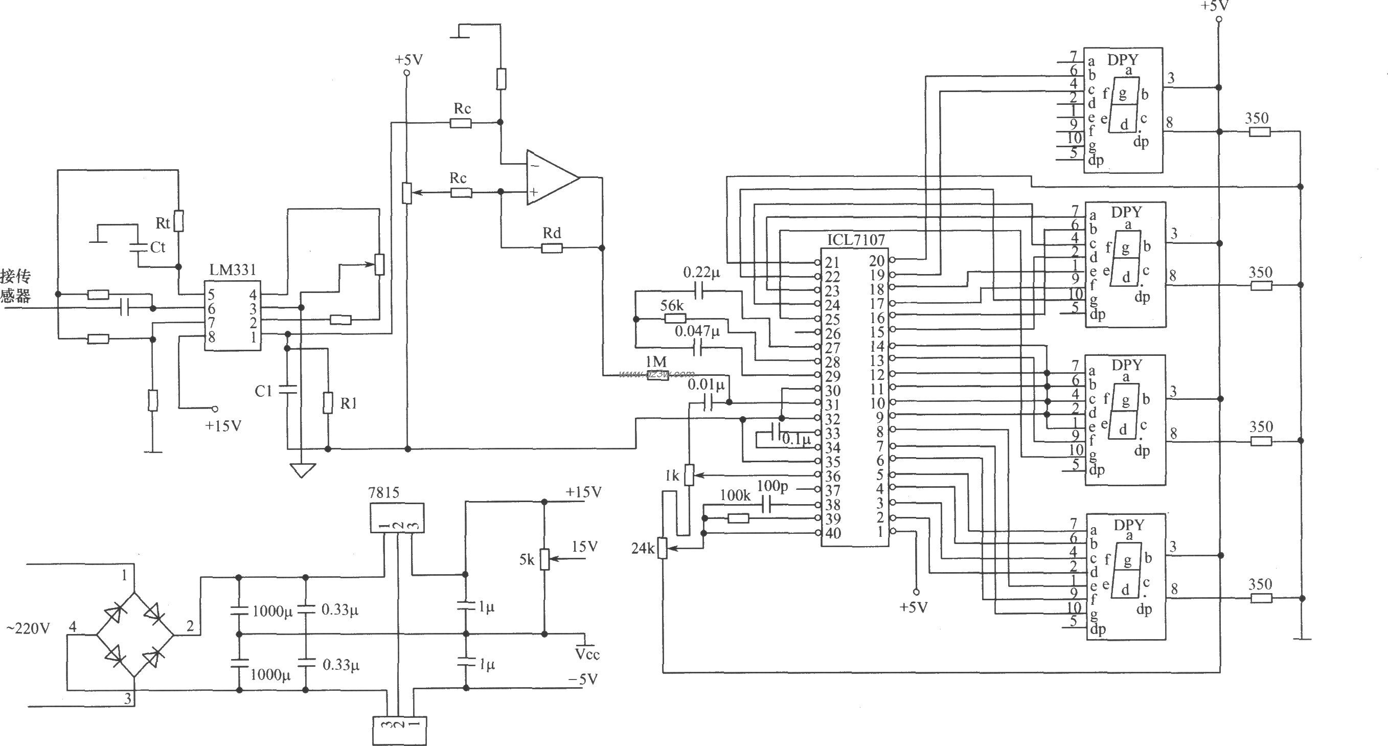 数显湿度计电路电路图