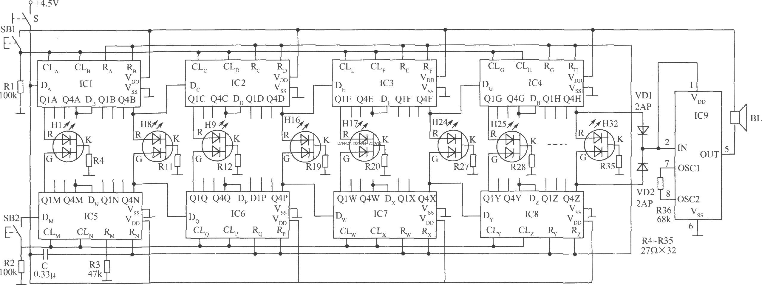 争先进电子游戏电路电路图