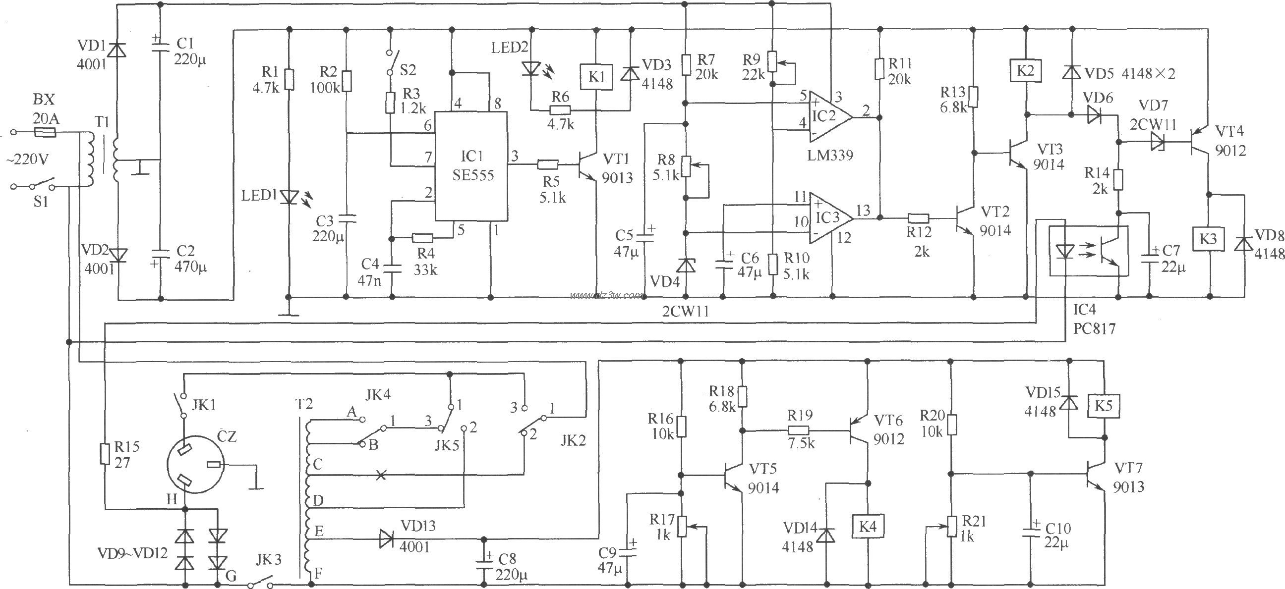 节电稳压器电路原理图电路图
