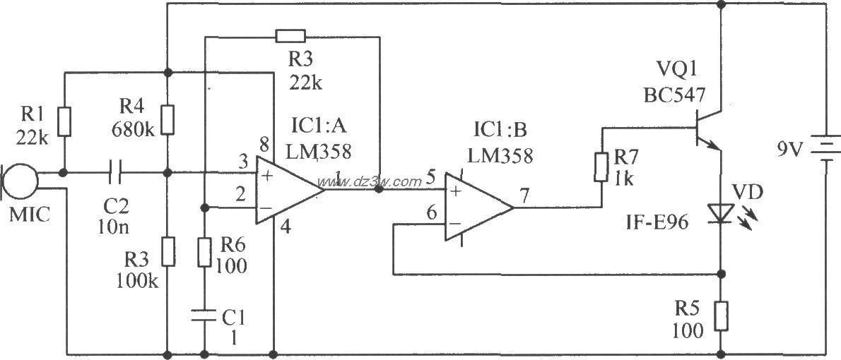 光纤传输语音电路电路图