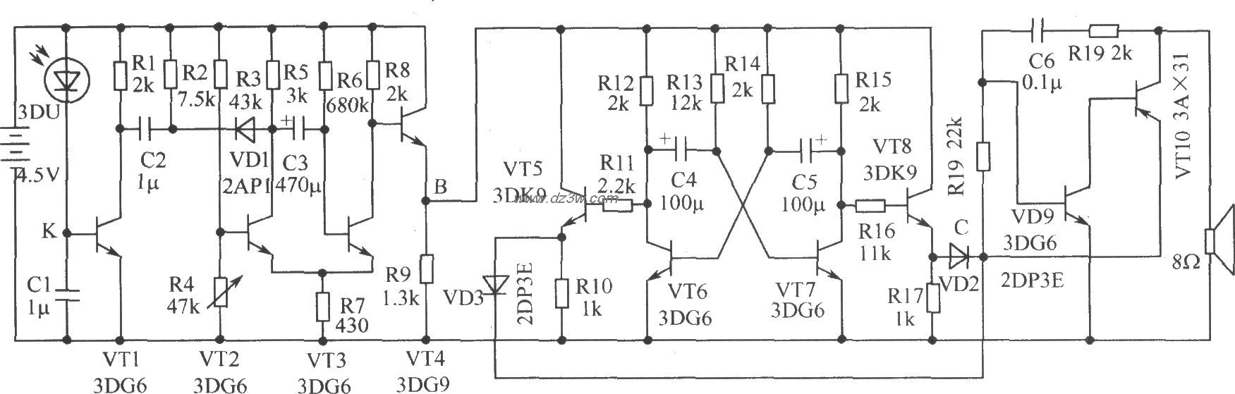 电子鸟唱歌悦耳动听电路电路图