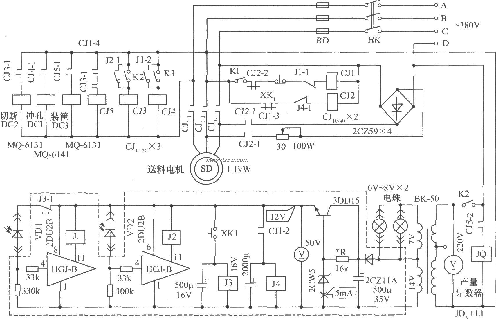 新式冲床程序控制器电路电路图