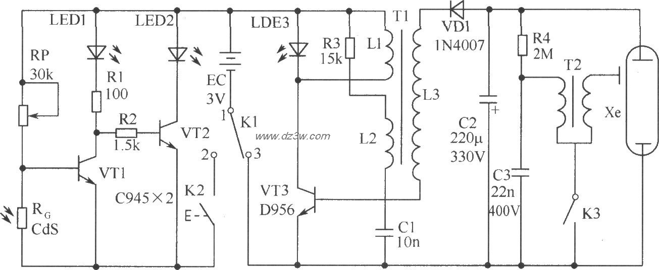 相机内测光电路和闪光电电路图