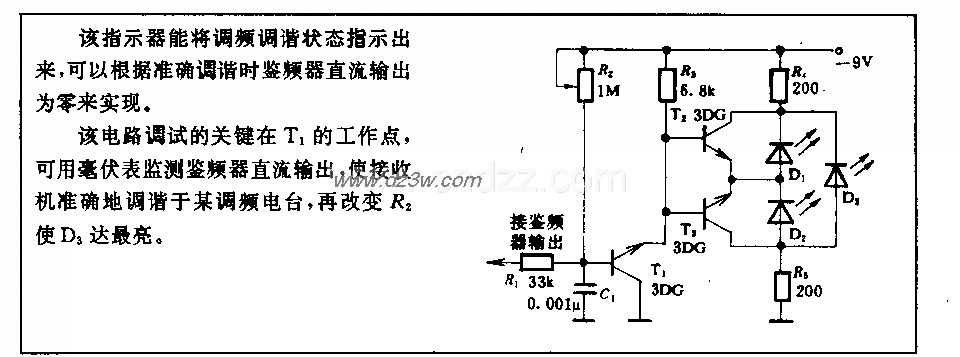 准确的调频调谐指示电路电路图