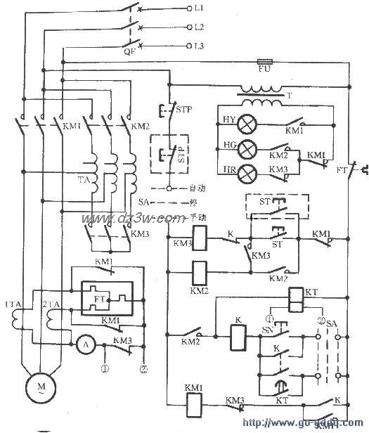 JJ1B-75型自耦降压启动器电路图