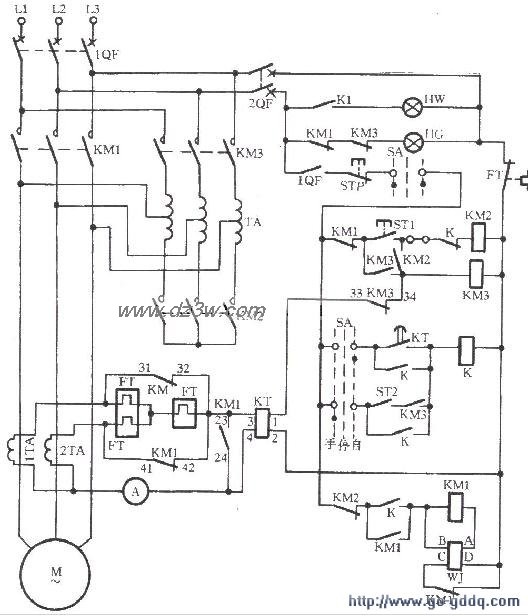 JK1-125型自耦降压启动器电路图