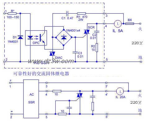 可靠性好的交流固体继电电路图