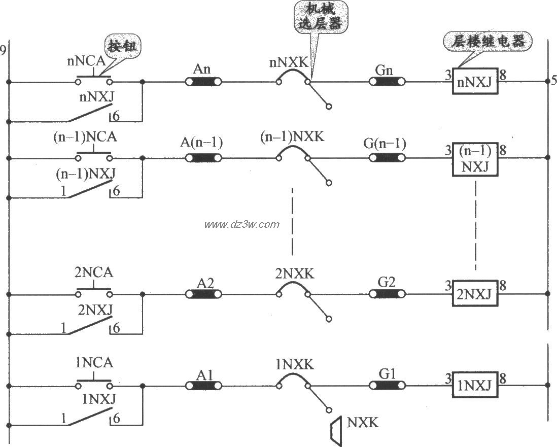 JKH1-771A电梯按钮电路电路图