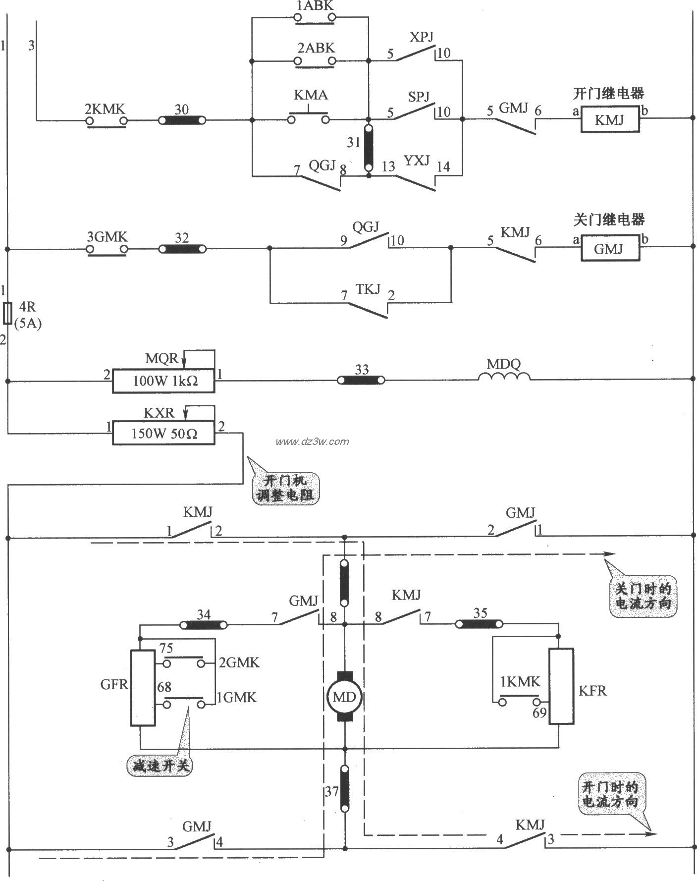 JKH1-771A电梯开门机电路电路图