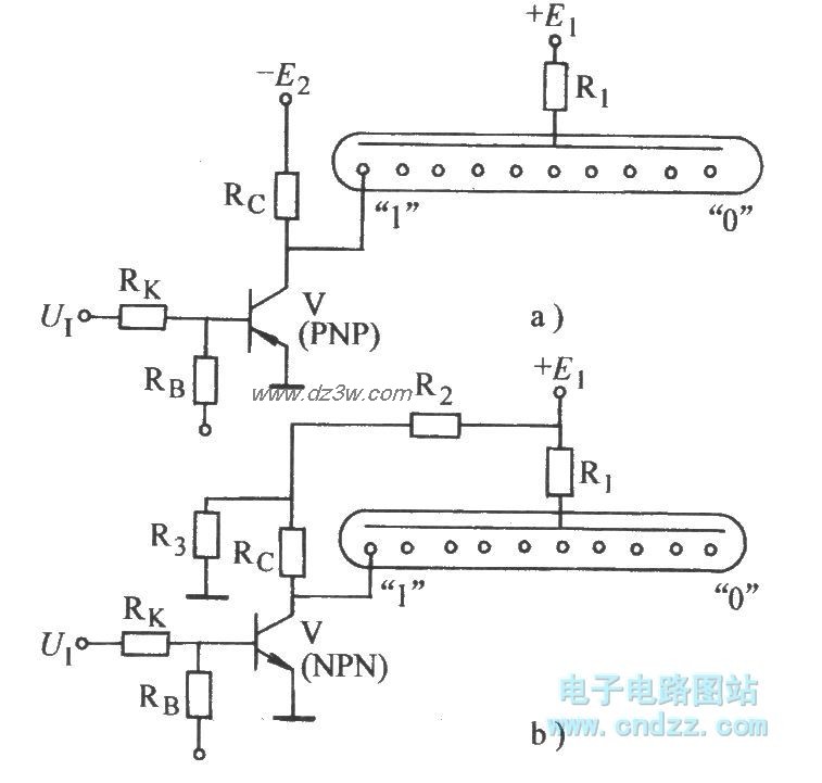带动辉光数码管的电子继电路图