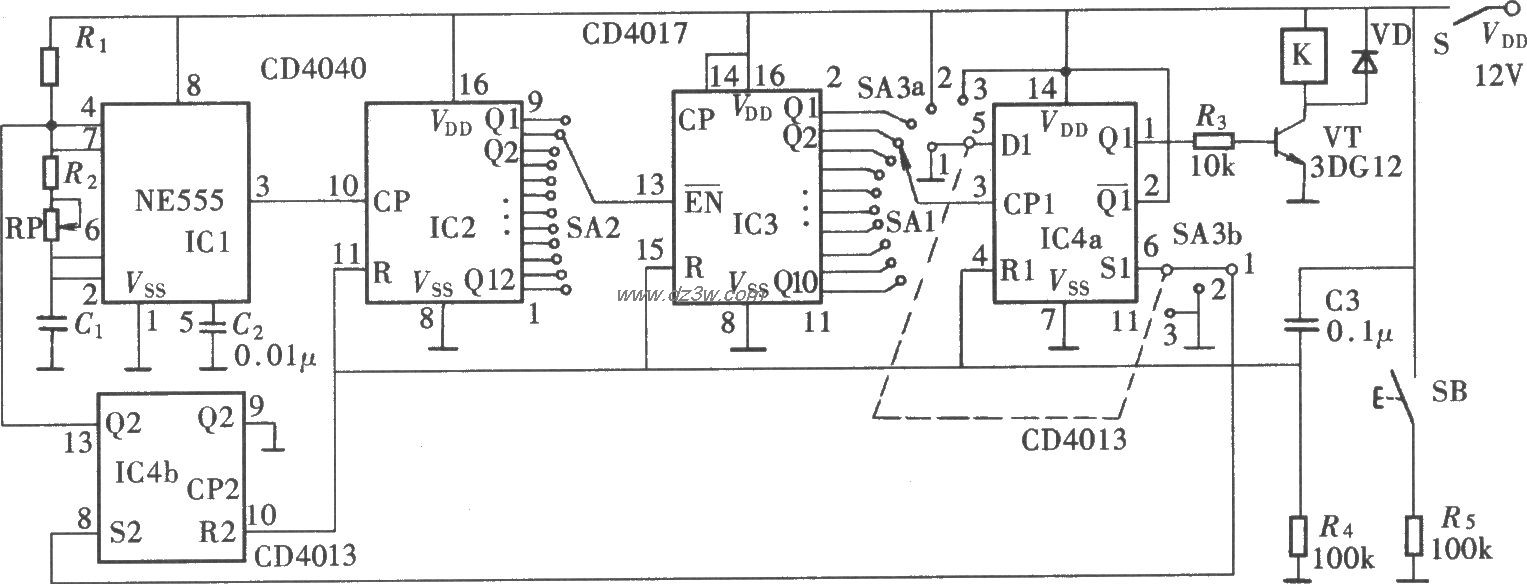 多功能可调式通用时间继电路图
