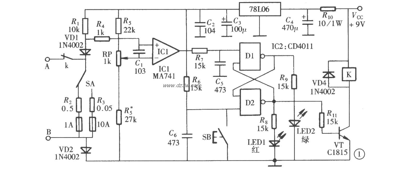 线路电流限定器电路图