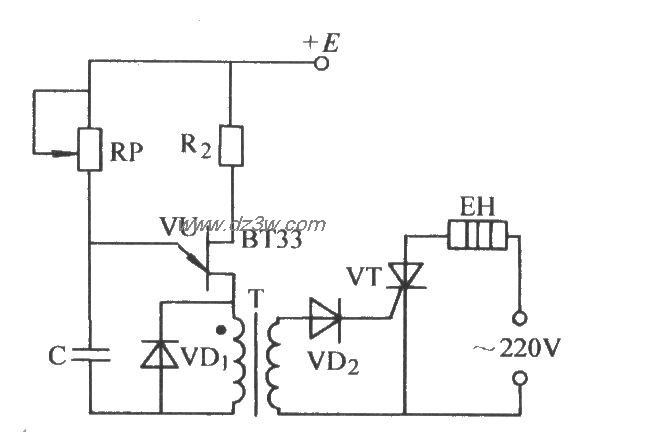 单结晶体管通过脉冲变压电路图