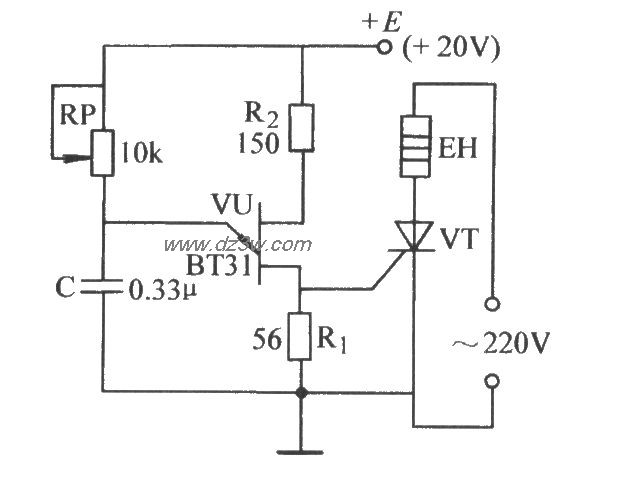 单结晶体管直接触发晶闸电路图