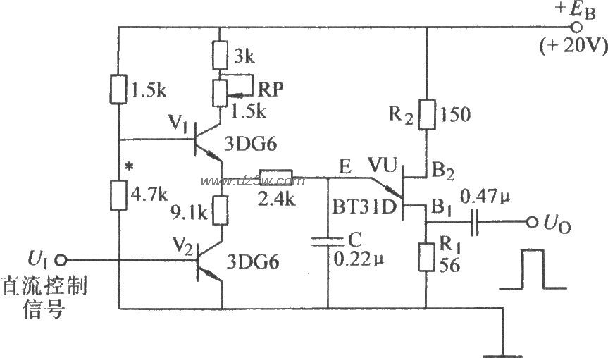 单结晶体管可控脉冲发生电路图