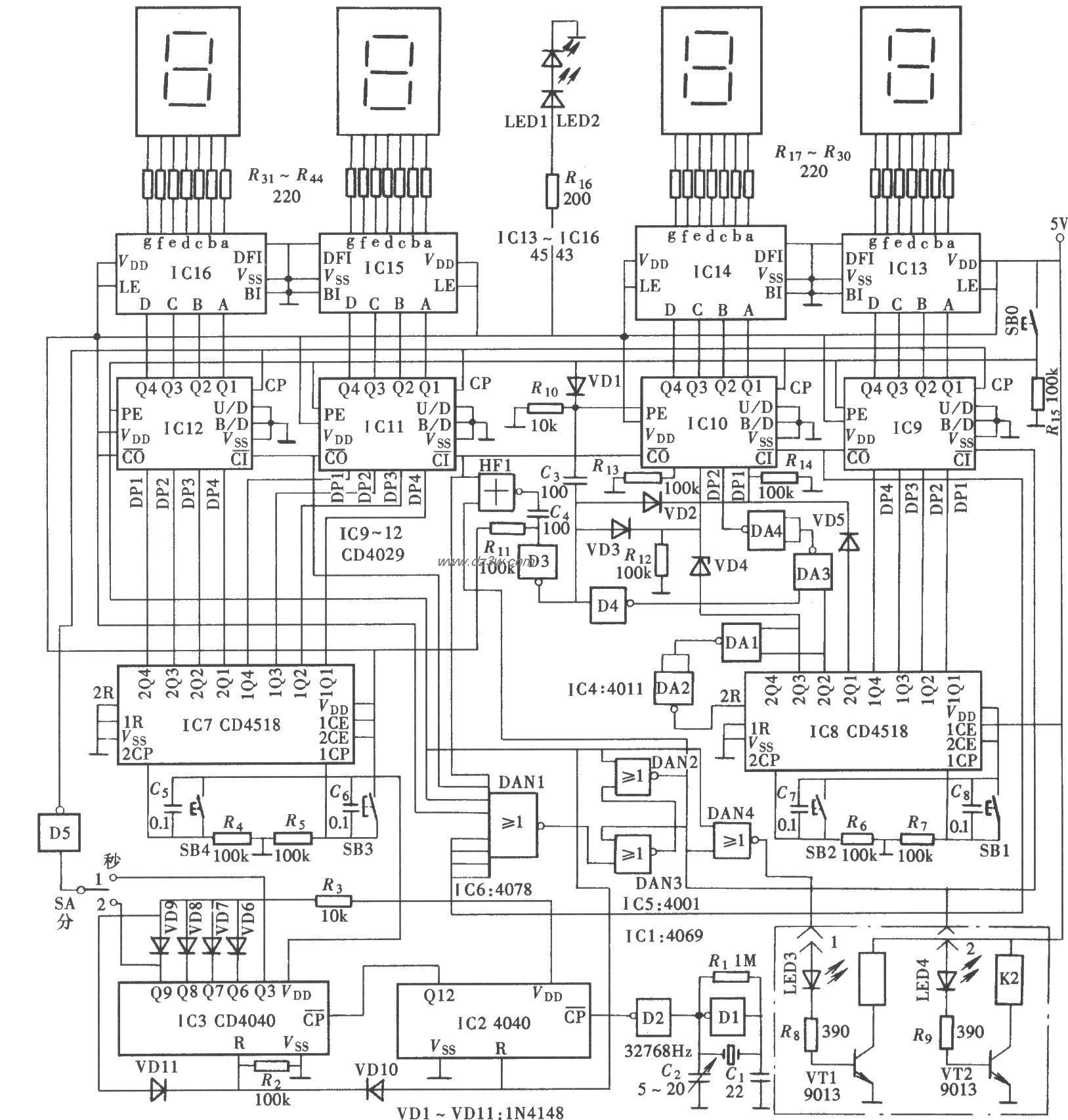 数显式四位高精度通用定电路图