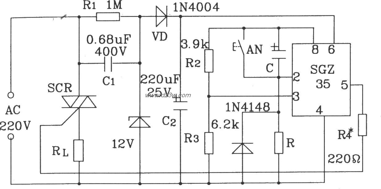 由SGZ35时间控制集成电路电路图