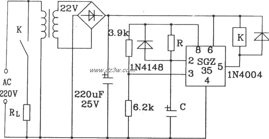 由SGZ35时间控制集成电路电路图