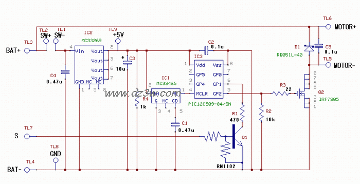 MA21小型电子调速器电路电路图