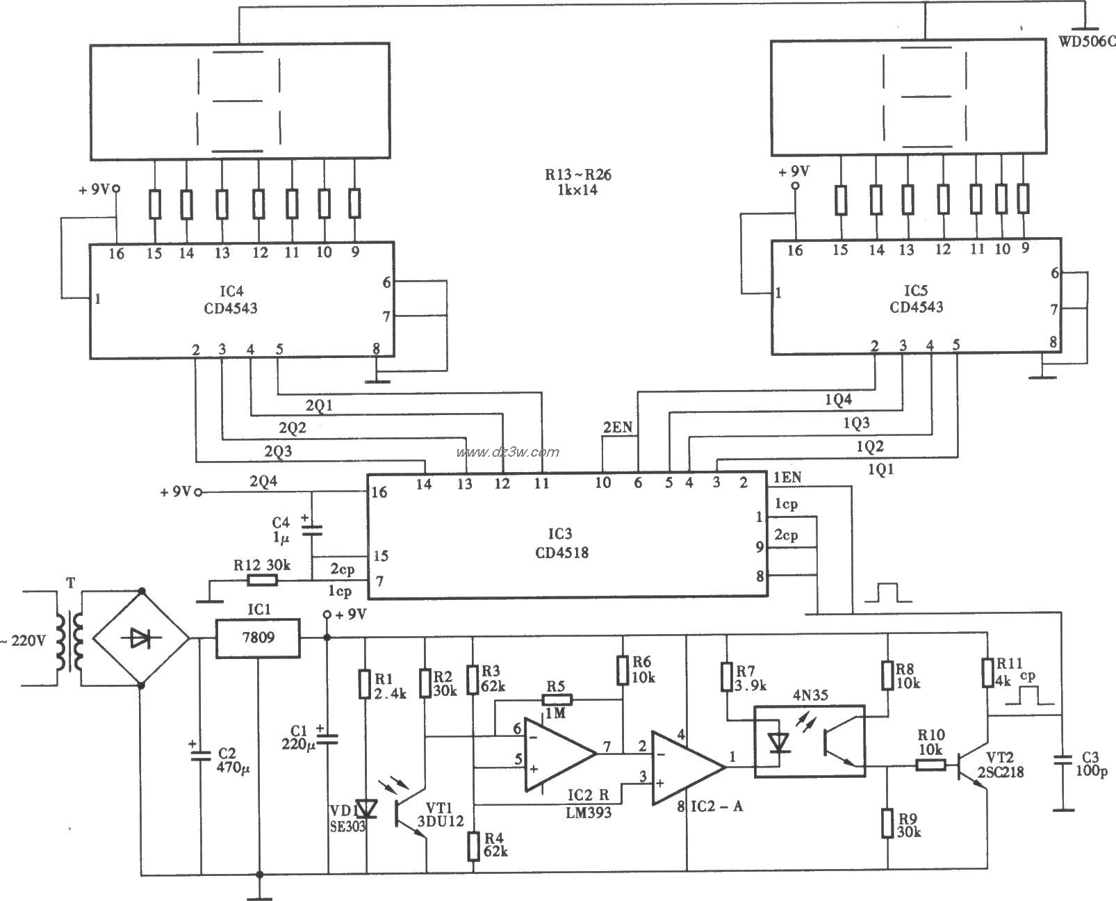 粗纱断头自停电路电路图