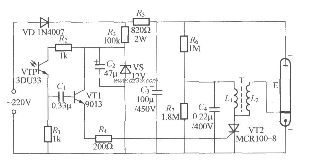 室内摄影补光灯电路电路图