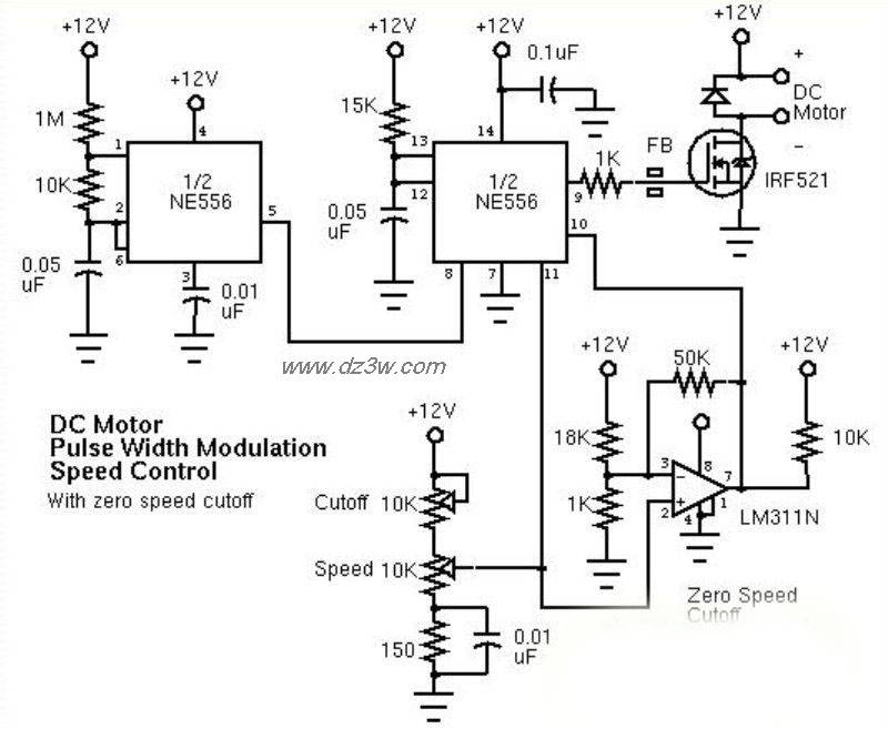 直流电机PWM调速电路电路图