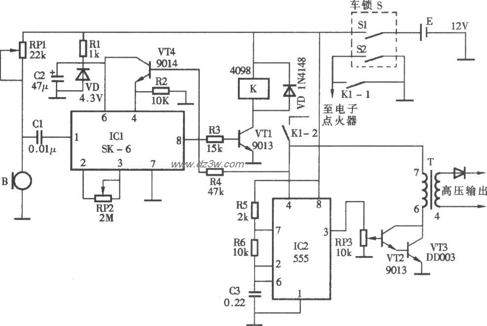 声控摩托车制动器电路电路图