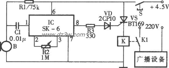 起床号自动广播器电路电路图
