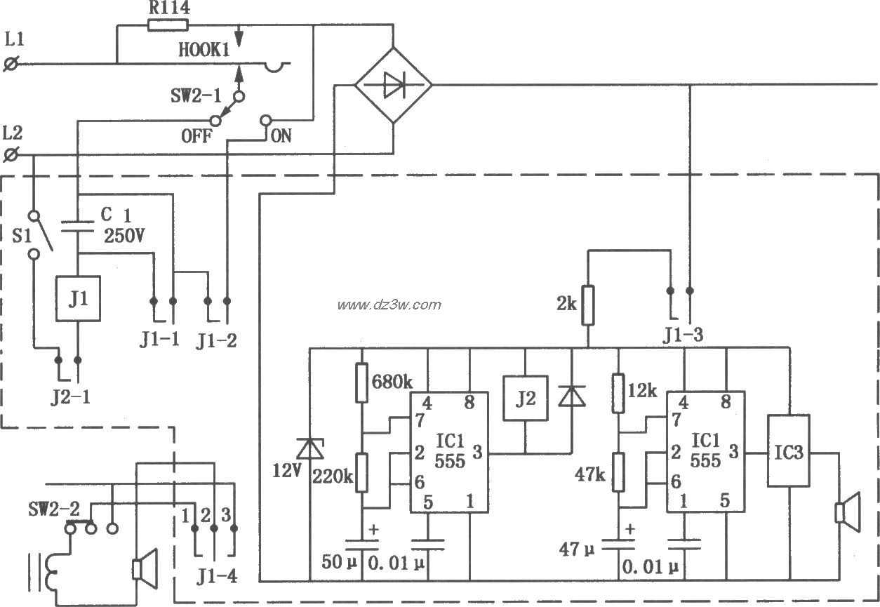 自动呼叫人名电话机电路电路图