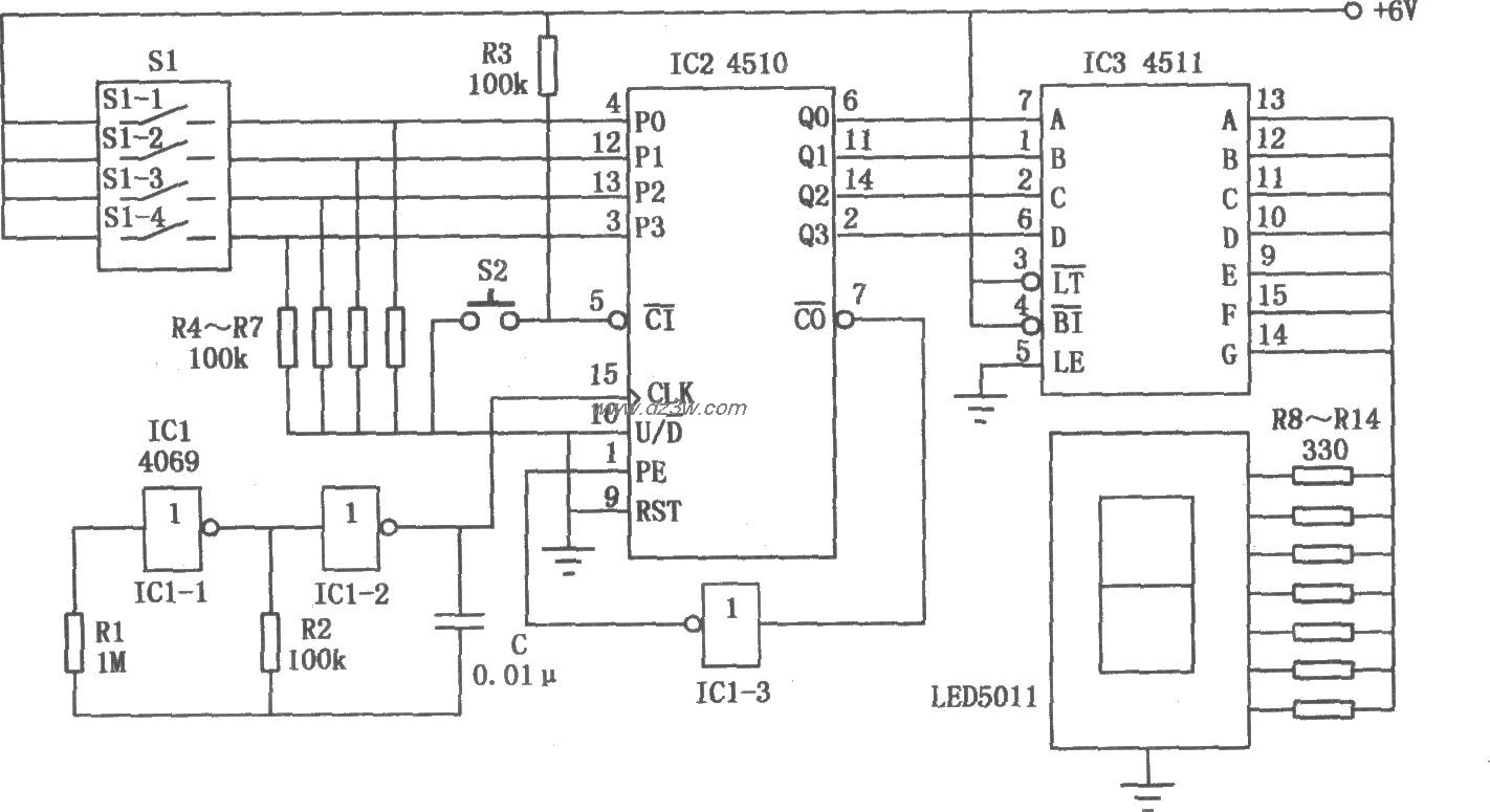 电子选号器电路电路图