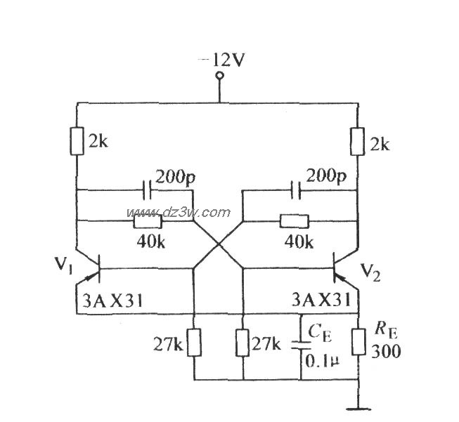 有自偏压的双稳态电路电路图