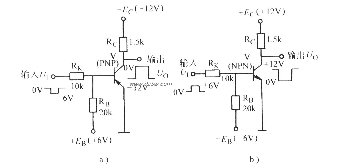 晶体管反相器电路电路图