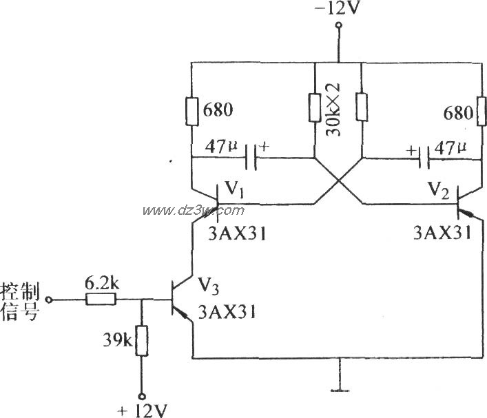 可控制的无稳态电路电路图