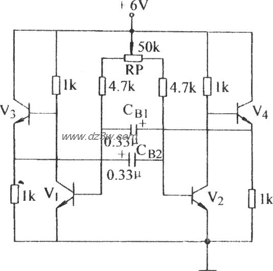 具有脉冲宽度可调的无稳电路图