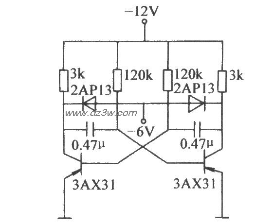 具有幅度稳定的无稳态电电路图