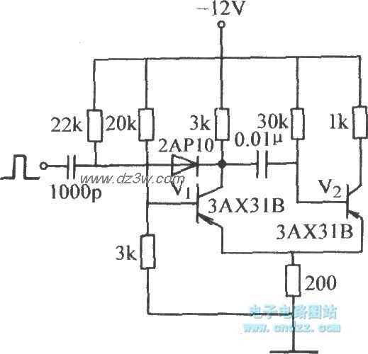 触发信号加至导通管基极电路图