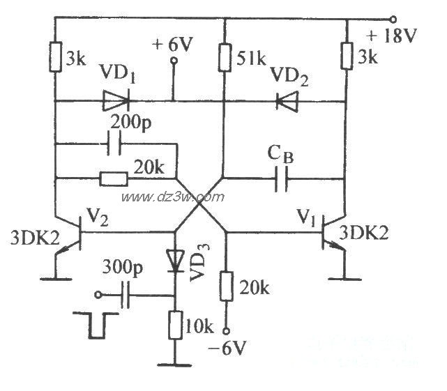 具有钳位的单稳态电路电路图
