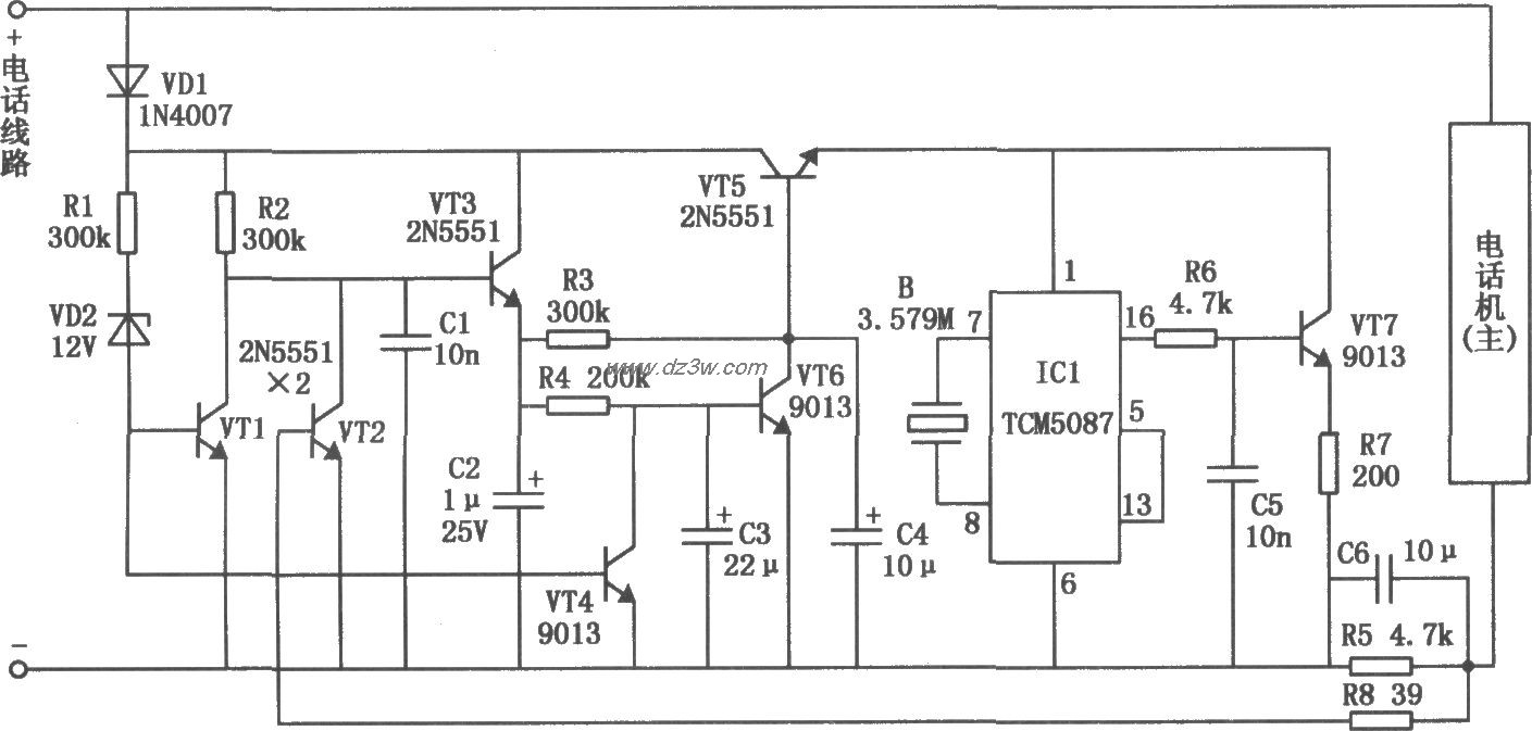 电话防盗打电路电路图