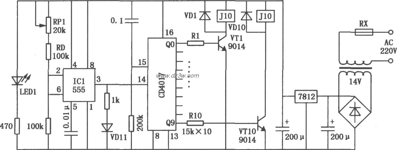 录音解说词同步控制器电路图
