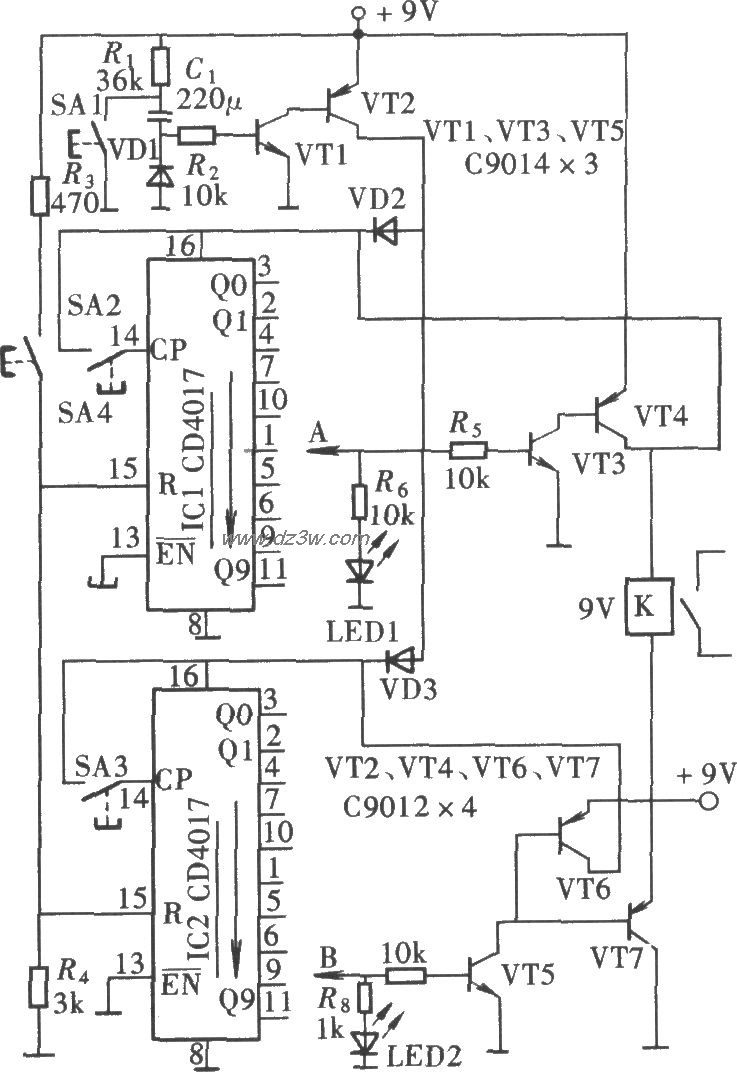 安全可靠的密码锁电路(C电路图
