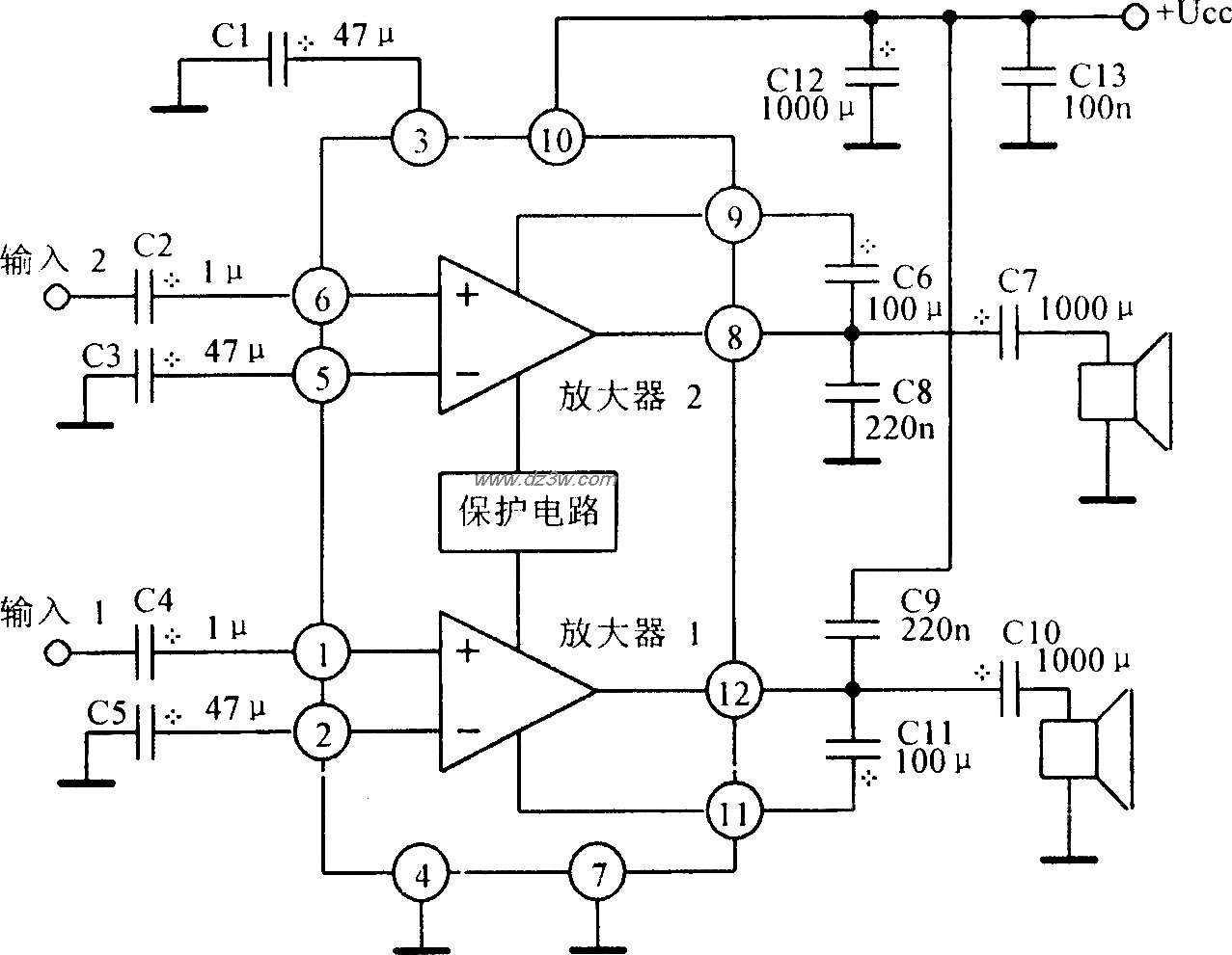 TA7240AP应用电路电路图