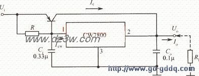 用CW7800构成的大电流输电路图