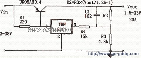 用TWH9101构成的低压差高电路图