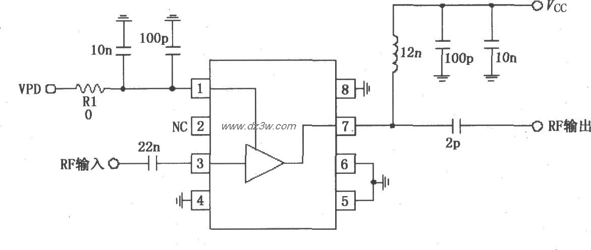 由RF2347构成的836MHz低电路图