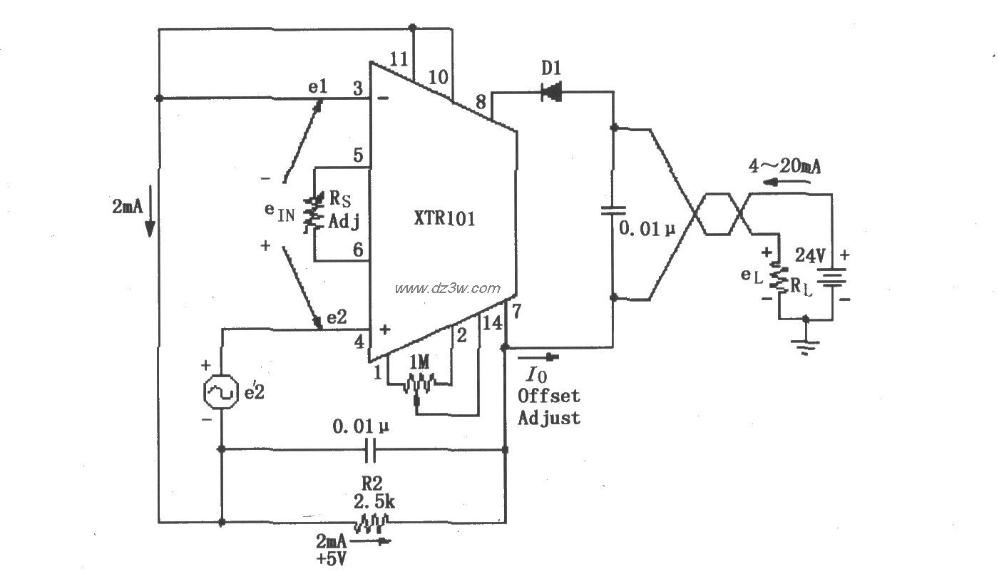 XTR101浮动电压源电路电路图