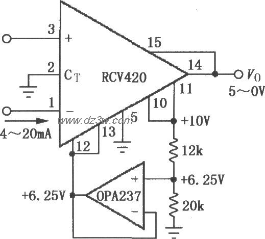 RCV420电流-电压变换电路电路图